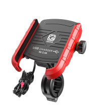 Motorfiets telefoonhouder - RNCYN - 360 graden draaibaar - Ingebouwde USB-oplader - IP66 waterdicht
