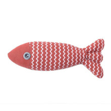 Phoesky Leinen-Fischspielzeug für Katzen - 21 x 9 x 5 cm - Rot - Kratzfest - Beißfest - Katzenminze