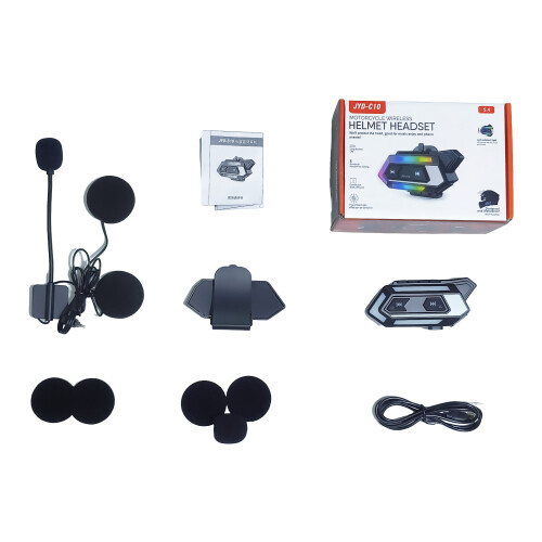 Bluetooth Motorcycle Headset - RNCYN - Model C10 - Wireless - Music Playback - No Intercom Function