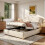 HOMAIRE 5FT King Ottoman Storage Bed Beige 5