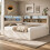 HOMAIRE L-Shaped Velvet Storage Bed Beige 4