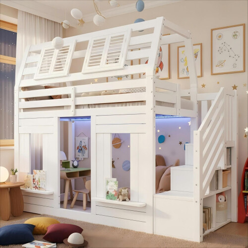 HOMAIRE White Pine Kids Bunk Bed 90x190cm 2