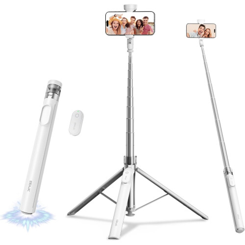 Trépied pour téléphone avec télécommande - RNCYN - 66 pouces - Bâton à selfie - Télécommande