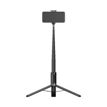 Trípode flexible para selfies - RNCYN - 150 cm - Rotación de 360 - Control remoto Bluetooth - Ab202 Max - Negro - Formato de 60 pulgadas