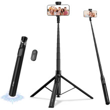 Trípode para teléfono con control remoto - RNCYN - 66 pulgadas - Palo selfie - Control remoto