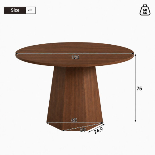 HOMAIRE 47" Round Walnut Dining Table 1