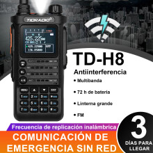 TIDRADIO, Radio Talkie-Walkie TD-H8, 10W, Écran Couleur, Batterie 2500mAh, Noir
