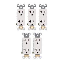 20A Tamper-Resistant Duplex Electrical Wall Outlet, Child-Safe Receptacle, US Standard Socket, Without Faceplate, 5PCS
