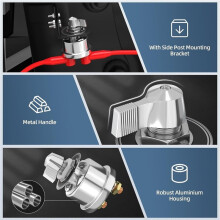 1 Juego de Interruptor de Desconexión de Batería de 12 V 200 A para Automóviles, Barcos, Vehículos Recreativos y Vehículos Todo Terreno/UTV,