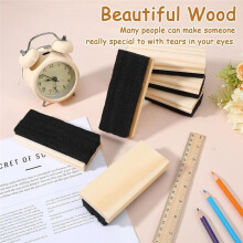 12 Pack Chalkboard Eraser, Wood Chalk Eraser for Chalkboard Black Dustless Chalk Board Eraser for Blackboard