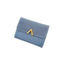 (Blue)Women Money Purses Coin Wallet Lady Leather Cash Card Fold Holder Gift Accessory