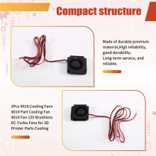 Lot de 2 Ventilateurs de Refroidissement 4010 - Ventilateur Turbo CC Sans Balais 12 V pour le Refroidissement des Pièces D'Imprimantes 3D