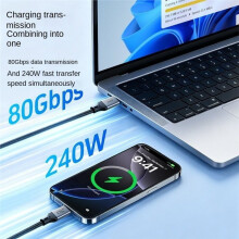 USB5.0 Full-Function Data Cable PD240W 80Gbps 8K 60Hz Type C Fast Charging Cable USB C to C Data Transfer Cable 1M