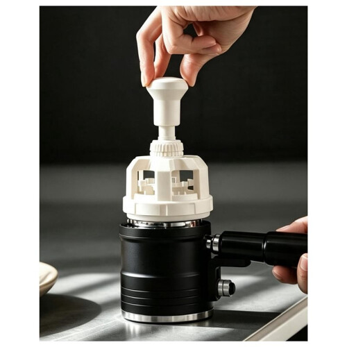51mm Press-Type WDT Tool,Needle Distributor Cleaning Base Rotating Coffee Stirrer for Clump-Free Espresso Extraction 2