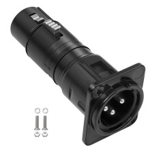 XLR Connector D Patch Panel Mountin Male to Female Adapter Thru Connector 3 Pins Audio Adapter