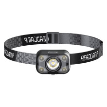LED-Stirnlampe, Wiederaufladbar, USB-C-Anschluss, Extrem Hell, Dimmbar, mit Sensor und Magnet, zum Wandern und Angeln