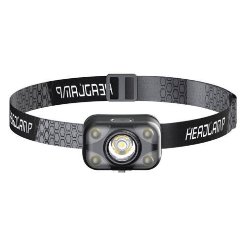 Linterna Frontal LED Recargable USB C, Extremadamente Brillante, Regulable, con Sensor e Imán, para Senderismo y Pesca