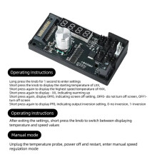 Contrôleur de Ventilateur PWM 6 Canaux 12 V CC 5 A avec Affichage Numérique pour Système de Refroidissement PC