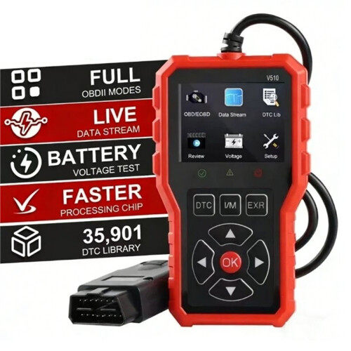 V510 Car Fault Analyzer Engine Fault Reading, OBD2 Compatible Automotive Diagnostic Tool 2