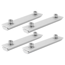 4 Stuks Profielconnectoren voor Zonnepanelen, Aluminium Montagebeugel, Fotovoltaïsche Beugel, Geleiderailconnector 14 cm