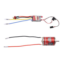 RC Brushed Motor, 540 High Torsion Low Noise Motor 16T-18500rpm 3.17mm D Daxis with 60A Brushed ESC for RC Car