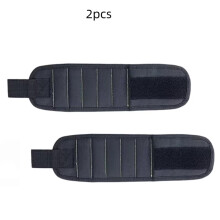 Lot de 2 Bracelets Magnétiques Ajustables avec 15 Aimants Intégrés pour Outils, Vis et Encore
