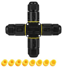 Puszka Przyłączeniowa X-Shape 4-Drożna, Wodoodporna, IP68, Szybkozłączka Bezśrubowa z Dźwignią i Dławikami M20, 4-12 mm