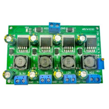 Módulo de Fonte de Alimentação Chaveada Múltipla de 3A com 4 Canais, Saída Ajustável de 3,3V, 5V e 12V, Placa Conversora Buck Step-Down.