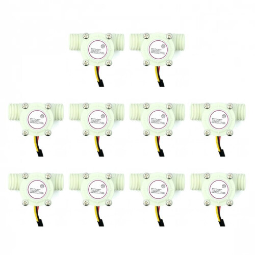10PCS YF-S201 Water Flow Sensor G1/2 Hall Effect Water Flow Sensor Pulse Output Liquid Flow Meter for Water Dispenser B