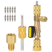 AC Refrigerant Valve Core Tool Kit R134a R12 R22 HVAC System Installer Remover for Auto Air Conditioning Repair
