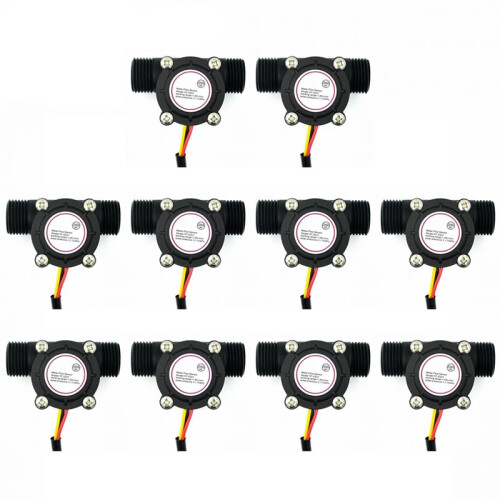 10PCS YF-S201 Water Flow Sensor G1/2 Hall Effect Water Flow Sensor Pulse Output Liquid Flow Meter for Water Dispenser A