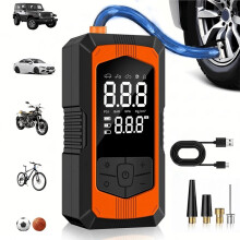Portable Electric Air Compressor Digital Display Tyre Inflator Pump with LED Light for Car Motorcycle Bicycle