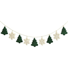 Gehäkelte Weihnachtsgirlande, 120 cm (47,24 Zoll) Festliche Girlande für Weihnachtsfeierdekoration, Handgefertigte Hängedekoration, Festliche