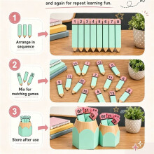 Pencil Number Counting Set 1-35, Reusable Number Matching Math Manipulatives for Classroom Draws