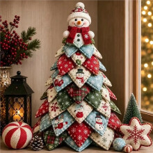 Kit DIY per Albero di Natale Trapuntato, Set da Cucito Patchwork Imbottito 3D per Principianti, per La Casa, il Caminetto, Regalo per Gli Amanti del