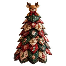 Kit DIY per Albero di Natale Trapuntato, Set da Cucito Patchwork Imbottito 3D per Principianti, per La Casa, il Caminetto, Regalo per Gli Amanti del