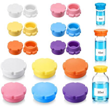 18 Pack Silicone Vial Caps for Peptide Vials, Fits 2ml 3ml 5ml 10ml 30ml Bottles,Fridge Organization Peptide Case