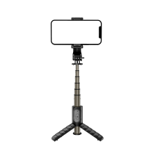 Flexible selfie tripod - RNCYN - aluminum - Bluetooth remote control - with light - model Q10 - model Q10s