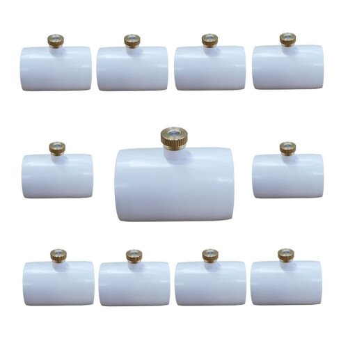 10PCS Misting Nozzle Connectors - 0.7mm Orifice Splitters with Atomizing Nozzles for Outdoor Misting Cooling Systems
