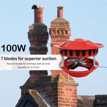 100W Metal Chimney Fan for Powerful Fumes Extraction for Stoves Fireplaces and Ovens