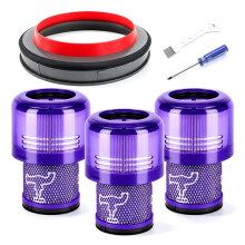 Pakiet 3 Filtrów do Odkurzaczy i 1 Pierścień Uszczelniający do V11 V15 + Szczotka i Śrubokręt Pasujące do V11/V15 SV14-SV28 SV22 SV47