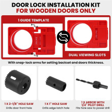 Door Hinge & Lock Installation Jig, All-in-One Template Kit for Doors, Aluminum Alloy Hinge Mortising Tool
