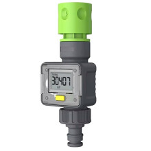 BSP 3/4''Digital Water Flow Meter Hose Water Meter for Outdoor Garden Hose, Measure Consumption and Water Flow Rate