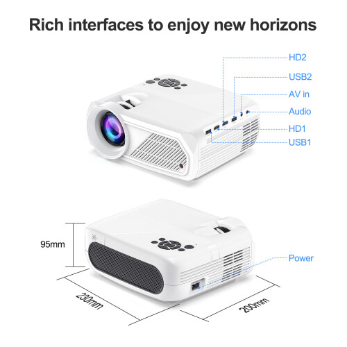 Φορητός προβολέας LED - RNCYN - PJ-X6 - 8K - Ενσωματωμένο 3D - Android 1