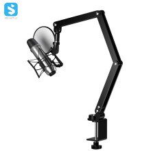 Verstellbarer Mikrofonständer - RNCYN - Flexibler Arm - Universell - Für Desktop - Live-Streaming - Studio - Schwarz