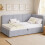 HOMAIRE 3FT Grey Velvet Ottoman Daybed 6