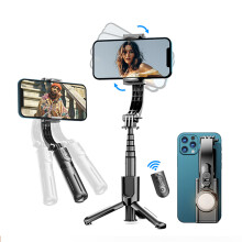Tripé estabilizador Bluetooth para selfies - RNCYN - Dobrável - Bastão de selfie integrado - Luz embutida