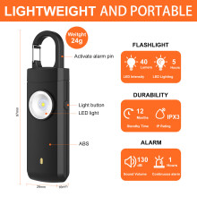 Alarma personal recargable - RNCYN - 130 dB - Recargable - Tipo C - LED integrado - Detección de bajo voltaje
