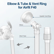 Elbow & Short Tube Replacement Kit for AirFit F40 for -Free Use Easy to Attach Reliable Performance CPAP Supplies