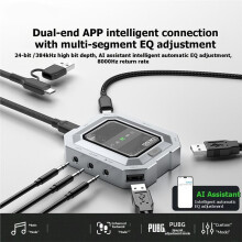 GS30 Erweiterungsdock 8K AI EQ-Anpassung 8000Hz Gaming-Soundkartenadapter Typ-C Erweiterungsdock USB-Splitter